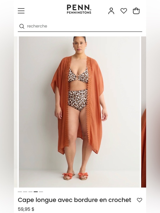 Penningtons Dresses & Skirts - Penningtons Rust Orange Crochet-Trim Long Cape